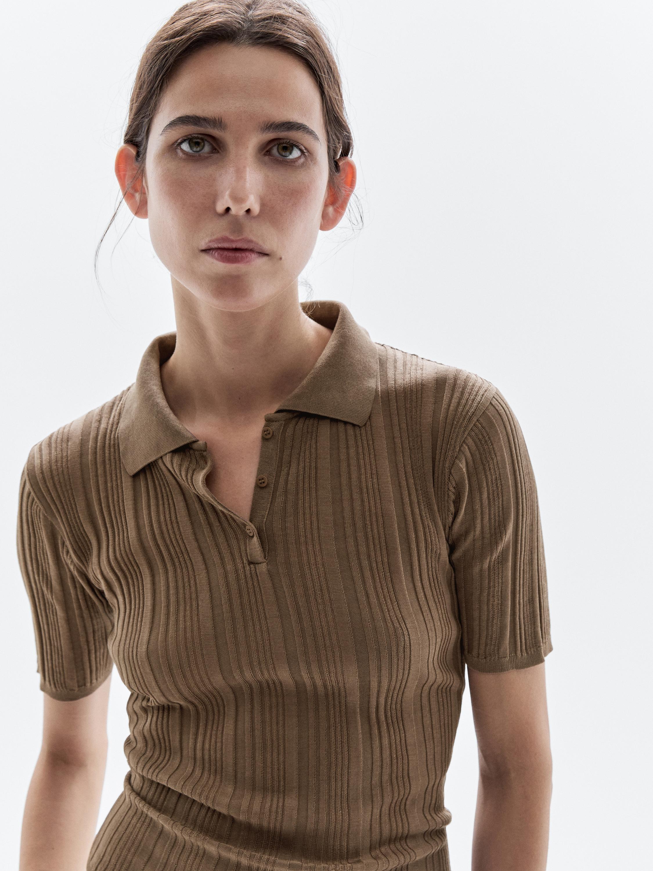 Polo côtelé 100 % coton